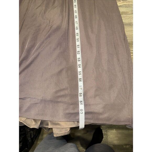 La Femme Cocoa Brown 3/4 Sleeve Ruched Jersey Column Gown Size 8 $365. 14 - Picture 12 of 12